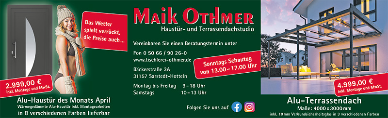 Alu-Haustür des Monats April