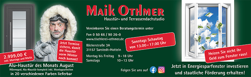 Tischlerei Othmer Werbung August - Haustür